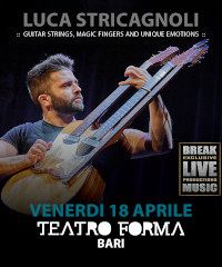 Luca Stricagnoli in "Guitar Strings, magic thinghs and unique emotions" - Via Fanelli, Bari (BA) - Stagione Teatrale 2024-2025 al Teatro Forma Inizia la sua carriera a soli 10 anni, studiando chitarra classica e frequentando il Conservatorio. Ancora...