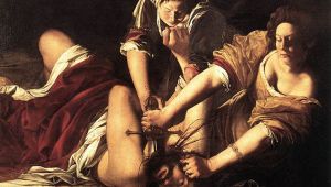 Artemisia-Gentileschi-Judith-Beheading-Holofernes-1612-21-Oil-on-canvas-199-x-162-cm-Galleria-degli-Uffizi-Florence-detail