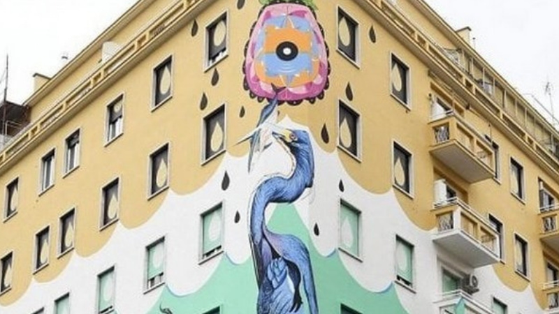 murale cattura inquinamento roma