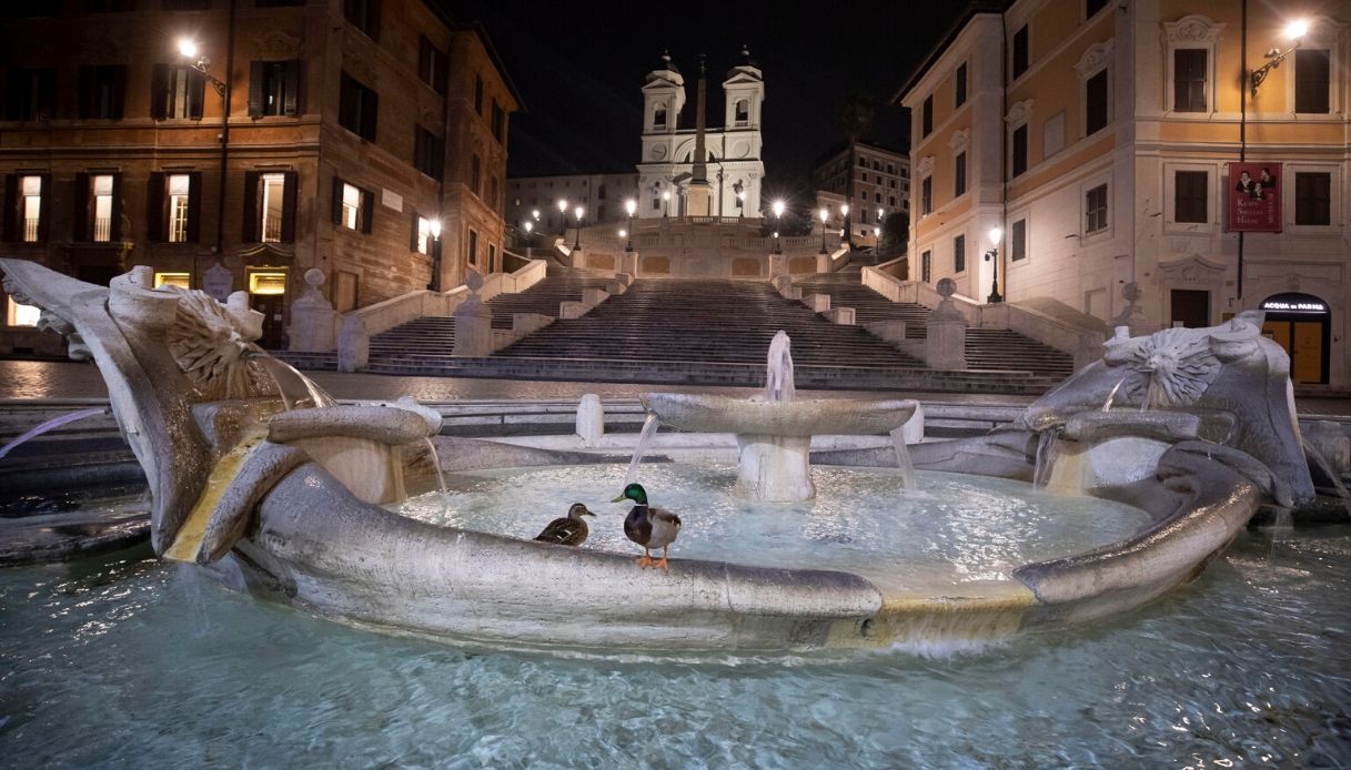 Roma, le anatre tornano nella Barcaccia di Piazza di Spagna
