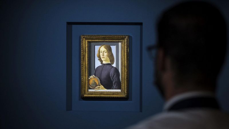 Ritratto di giovane con tondo di Santo