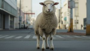 Una pecora domestica in fuga per le strade di Roma