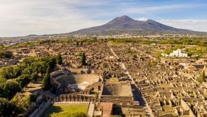Mount Vesuvius And Pompeii Ruins