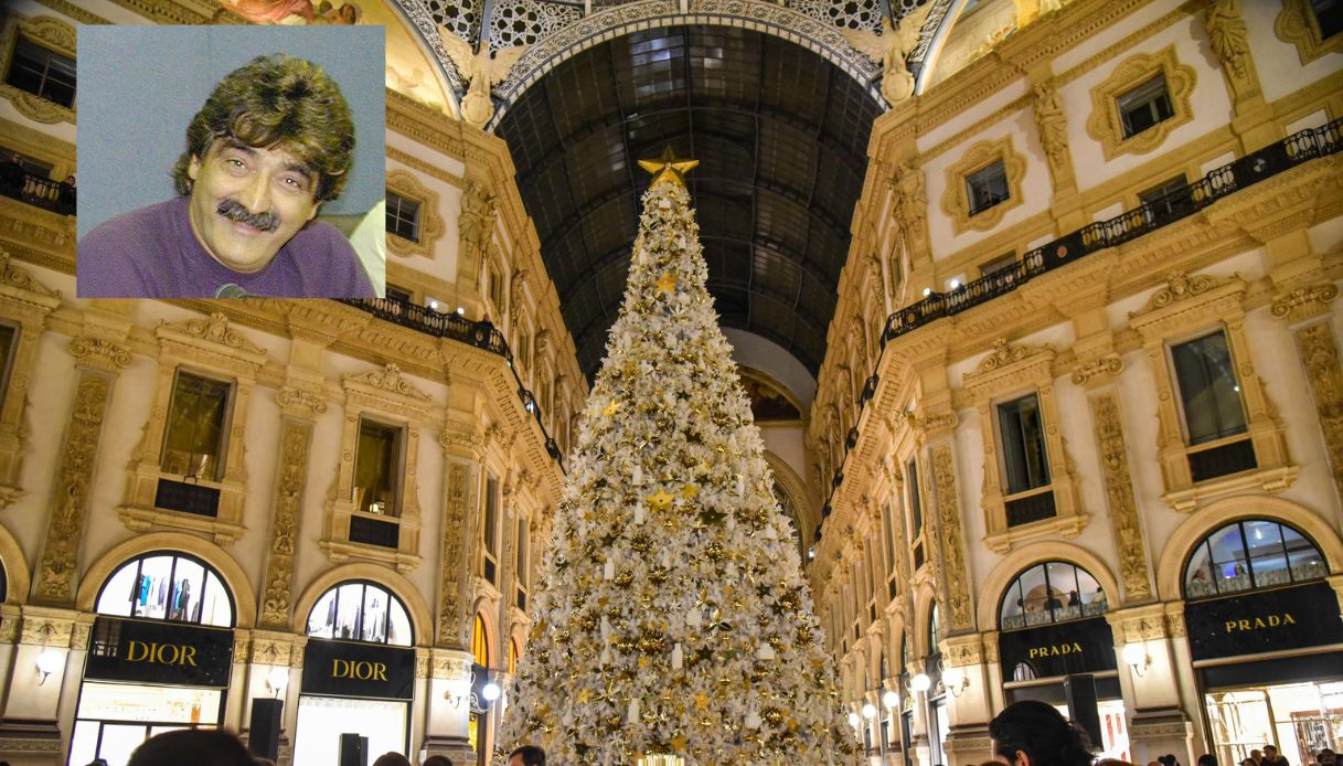 Roberto il Baffo vende l'albero di Natale in Galleria