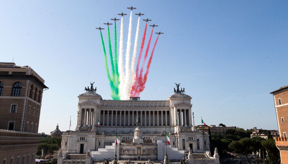 Frecce Tricolori all'Altare della Patria