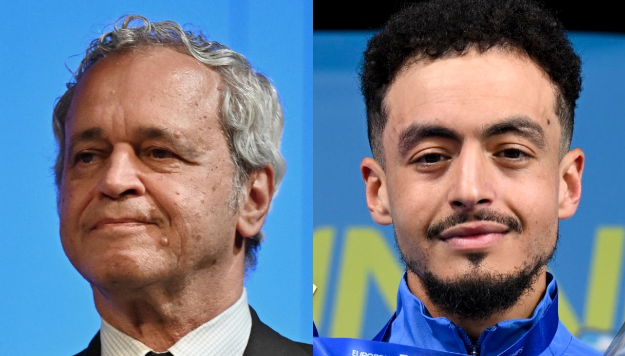 Enrico Mentana e Iliass Aouani