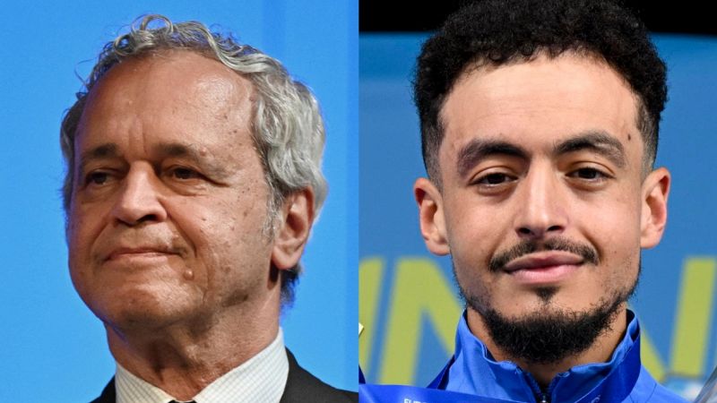 Enrico Mentana e Iliass Aouani