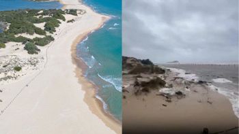 Ciclone cancella la spiaggia a Su Giudeu
