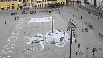 Pinocchio gigante in Santa Croce a Firenze
