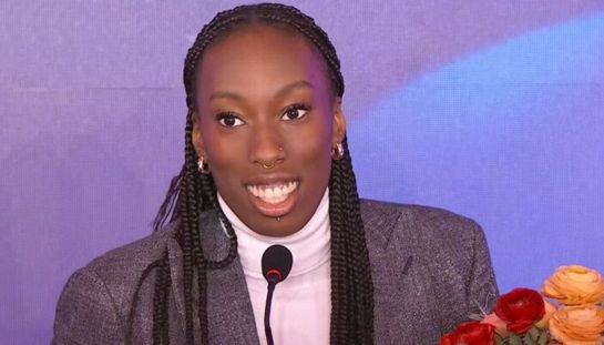Paola Egonu in conferenza stampa a Sanremo 2023