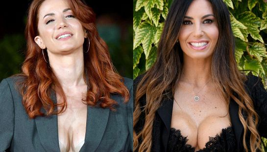 Elisabetta Gregoraci e Andrea Delogu, sfida a colpi di décolleté (altro che canzoni)