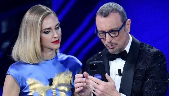 Chiara Ferragni e Amadeus - Sanremo 2023