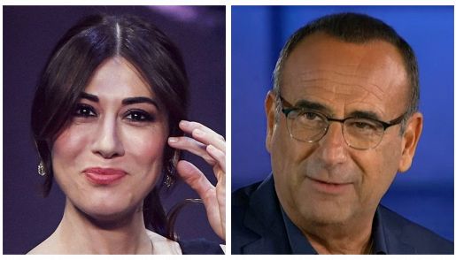 Virginia Raffaele e Carlo Conti