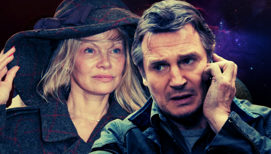 Pamela Anderson e Liam Neeson in Una pallottola spuntata