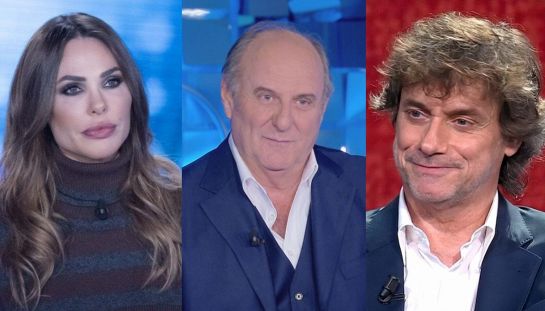 Ilary Blasi, Gerry Scotti e Alberto Angela