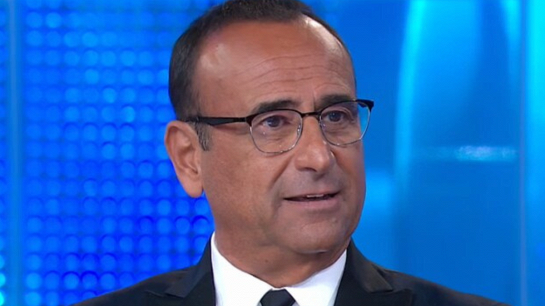Il collegamento al Tg1 e l'annuncio di Carlo Conti