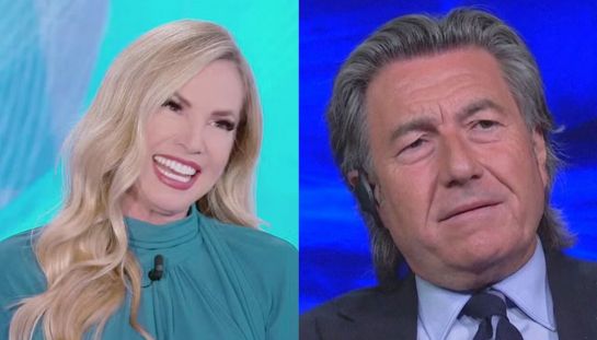 Federica Panicucci e l'avvocato De Rensis