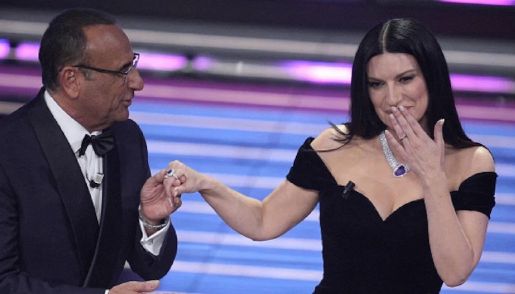 Carlo Conti e Laura Pausini