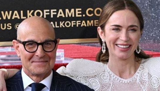Stanley Tucci ed Emily Blunt ricevono la stella sulla Walk of Fame di Hollywood