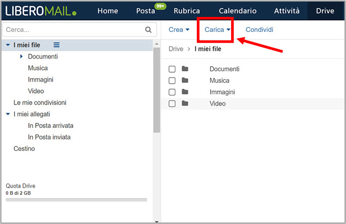 Come salvare un file in Libero Drive