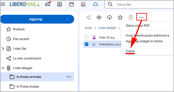 Libero Drive: come salvare gli allegati delle mail nel cloud