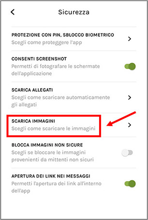 schermata sicurezza libero mail app