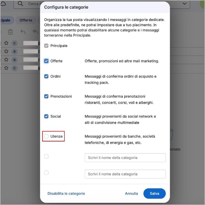 Categoria Utenze posta di Libero Mail