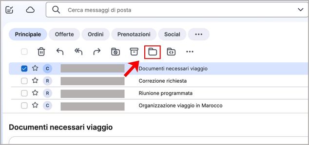 Icona per cambio categoria posta di Libero Mail