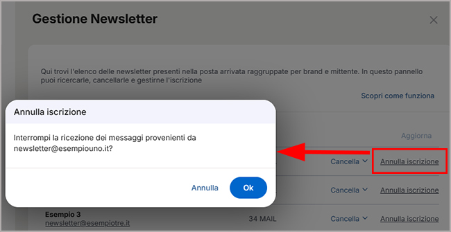 Come cancellare iscrizioni alle newsletter su Libero Mail