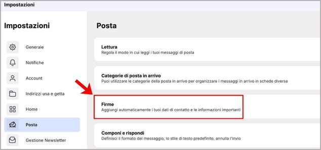Tasto firma Libero Mail