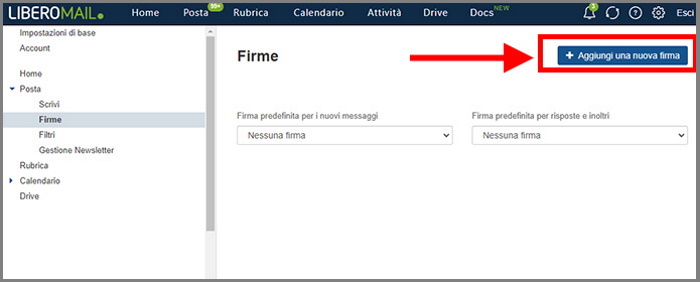 schermata firma automatica libero mail
