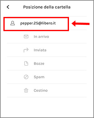 posizione cartella libero mail app