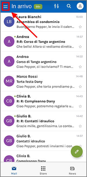 sezione mail libero mail app