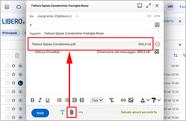 Come aggiungere un allegato su Libero Mail