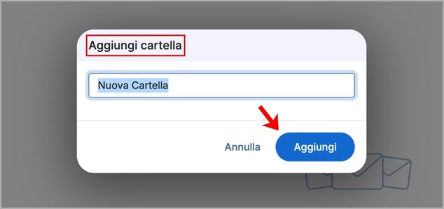 Pulsante aggiungi cartelle posta di Libero Mail