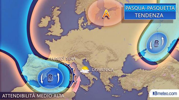 Tempo sarà primaverile fino a Pasqua, peggiora Pasquetta