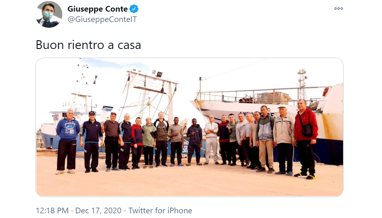 Pescatori liberi: il tweet di Conte