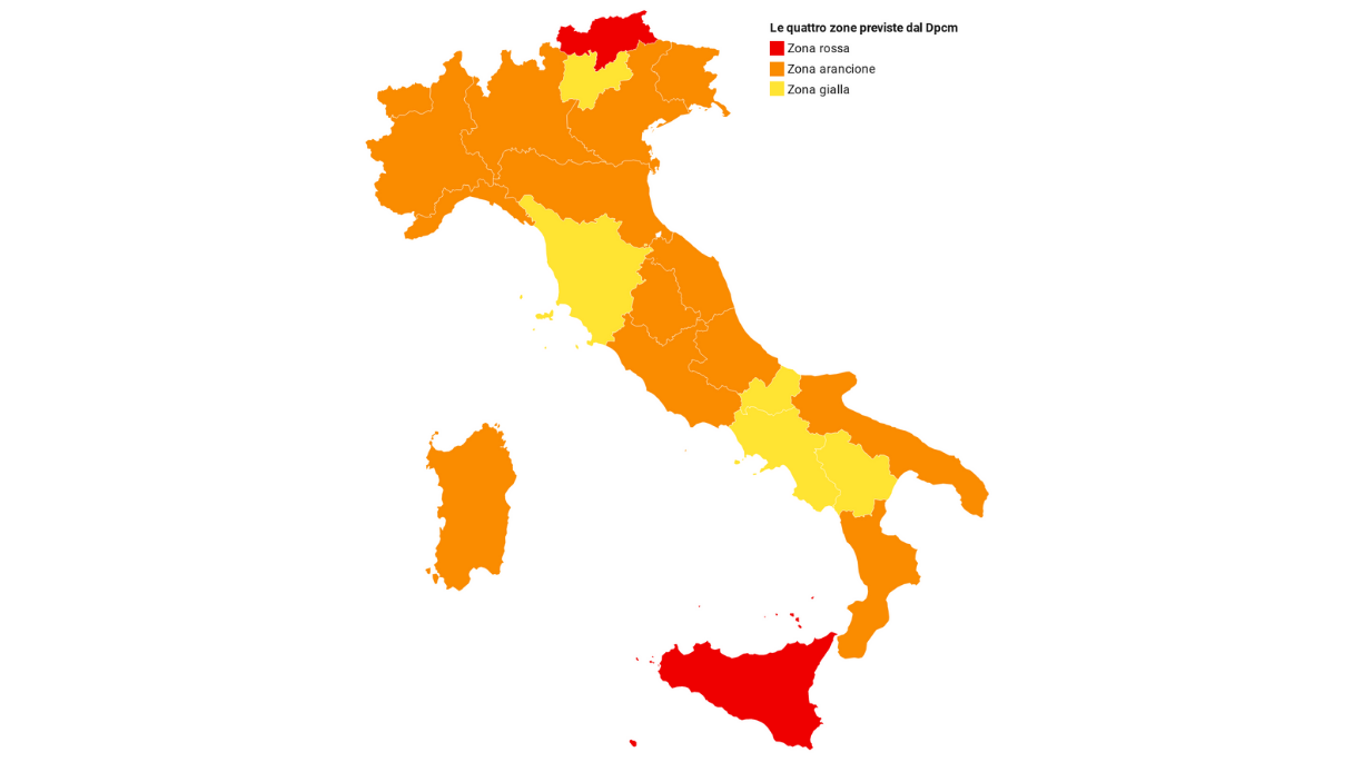 Regioni in zona rossa, arancione e gialla: cosa si può fare