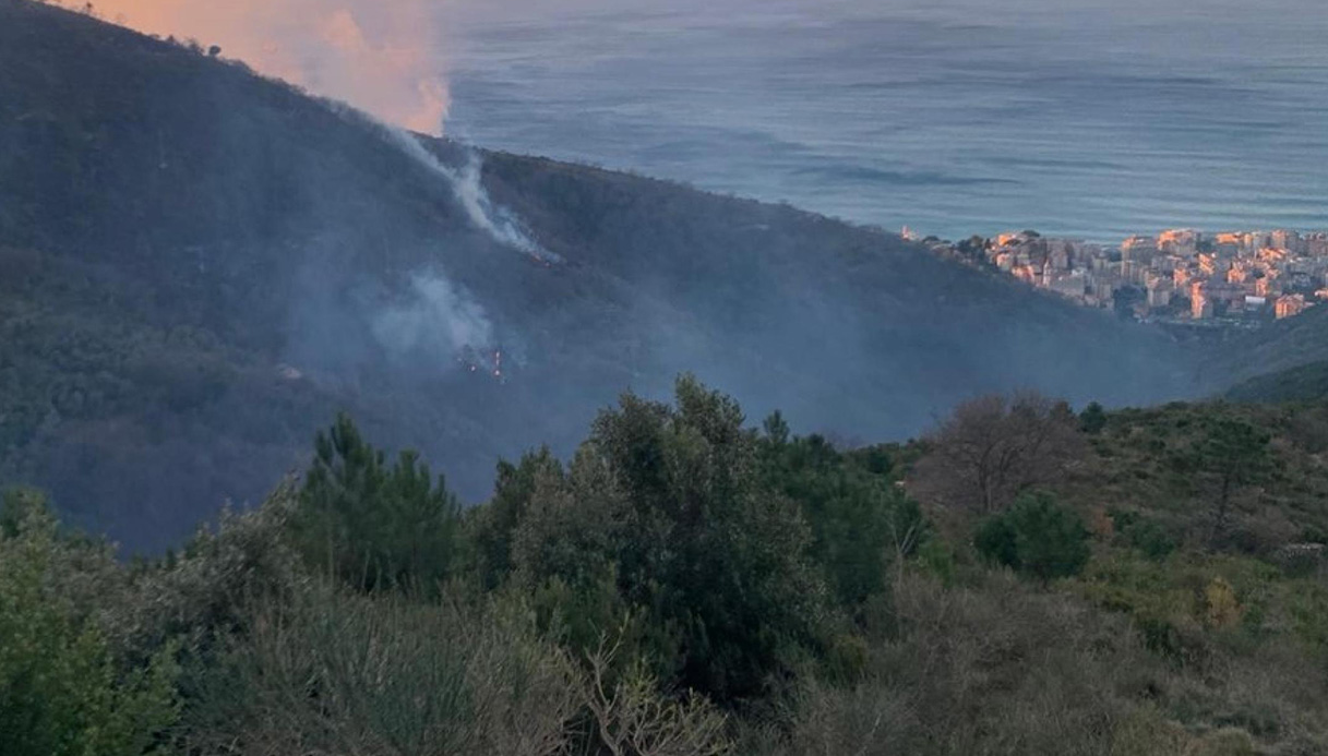 Incendi in Liguria, brucia il Monte Moro: in fiamme ettari di bosco a Genova, si indaga sulla pista dolosa