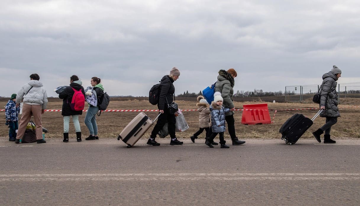 Rifugiati ucraini in fuga dalla guerra.
