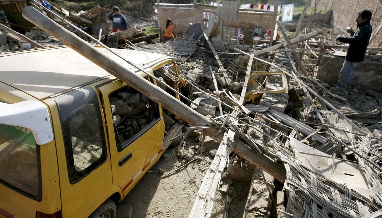 Un'immagine del terremoto del 2007 a Ica, Perù.
