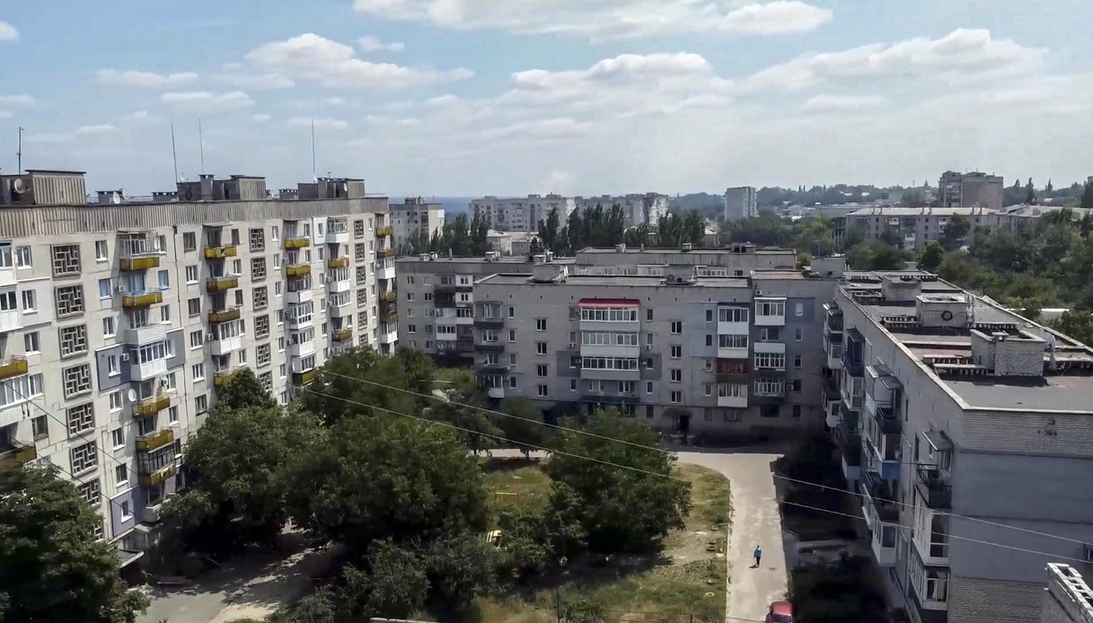 L'area residenziale di Lysychansk.
