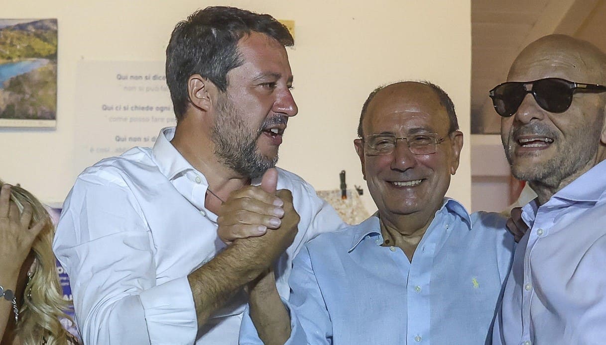 Renato Schifani con il leader della Lega Matteo Salvini.