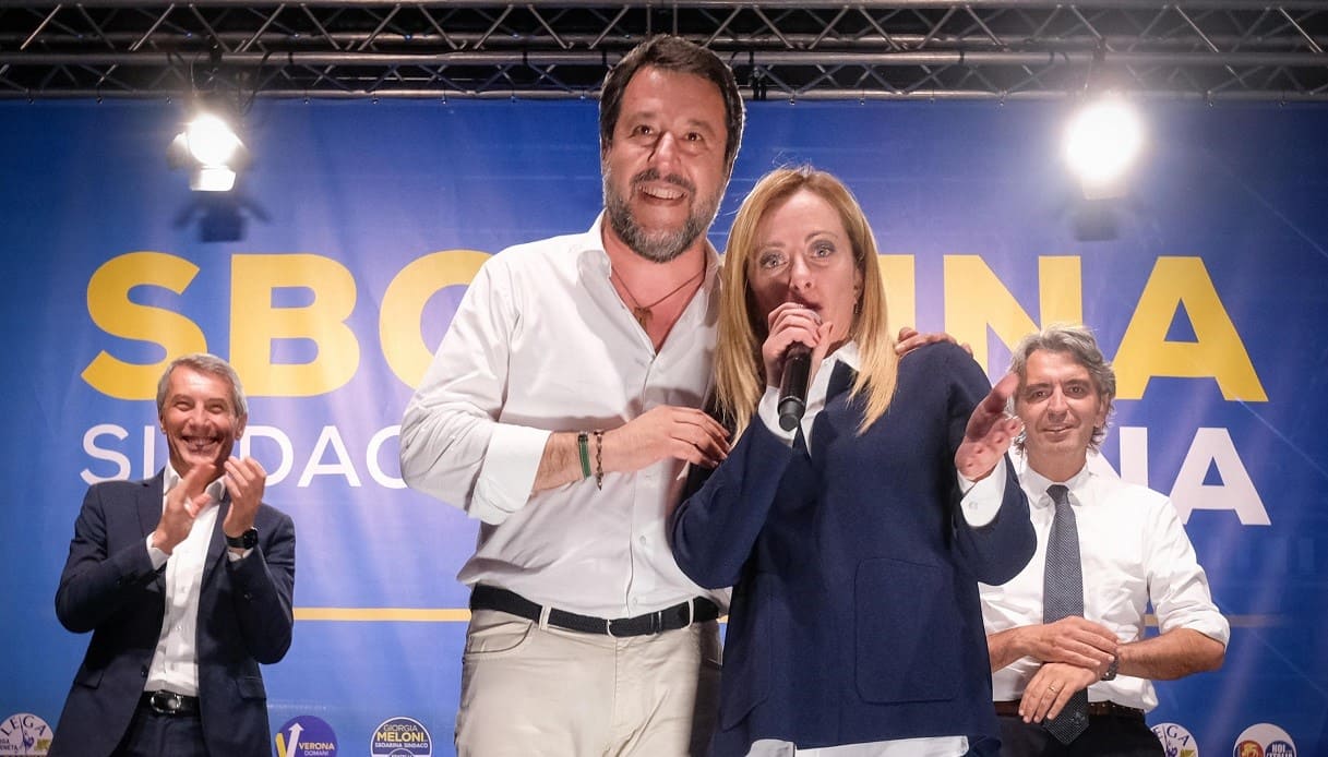 Il leader della Lega Matteo Salvini e la numero uno di FdI Giorgia Meloni.