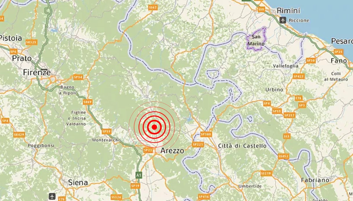 Terremoto Arezzo: scossa di magnitudo 3.5, sisma avvertito anche a Firenze
