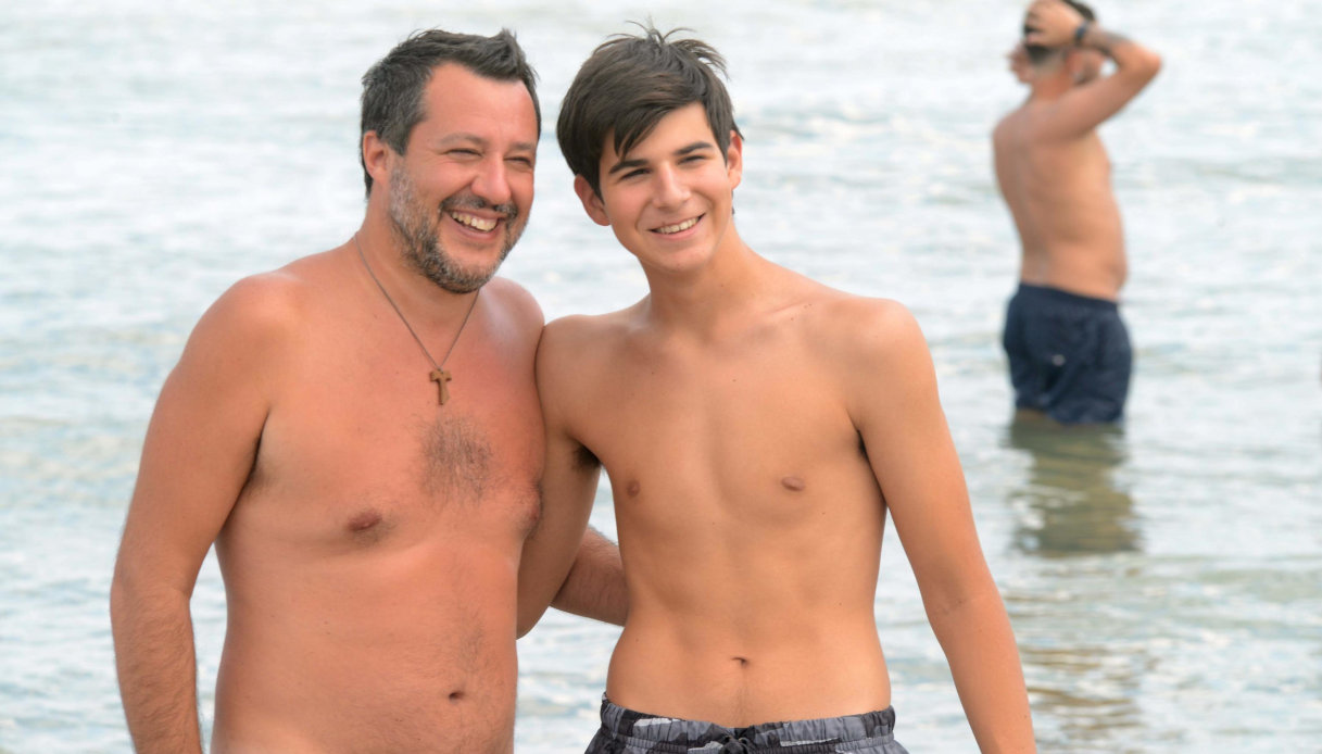 Matteo Salvini e il figlio Federico