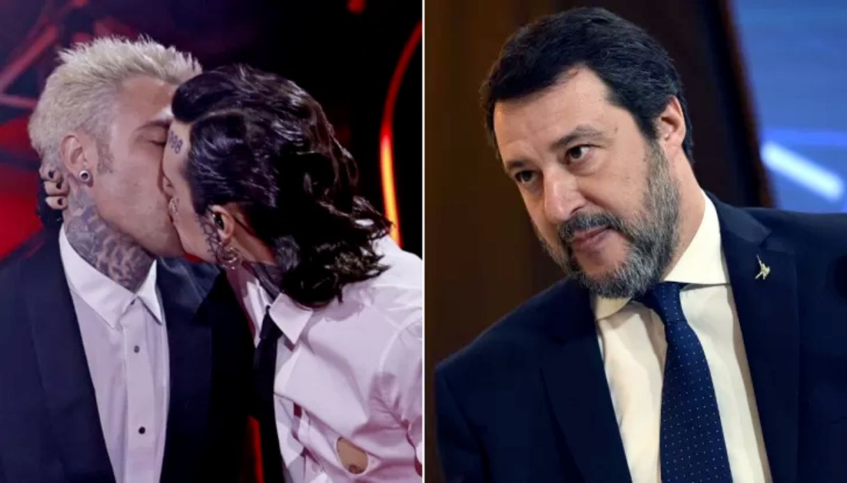Salvini sul bacio tra Fedez e Rosa Chemical