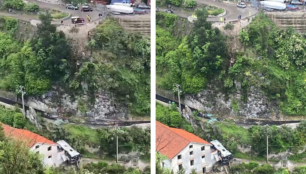 Bus precipita nel vuoto a Ravello vicino Salerno: volo di 20 metri, si è schiantato contro una casa