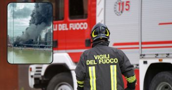 Incendio a Ravenna