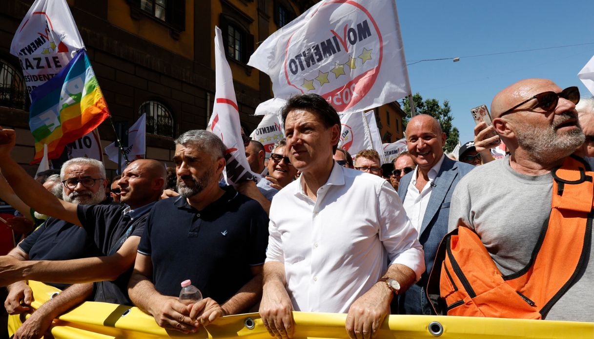 Manifestazione Movimento 5 Stelle Conte